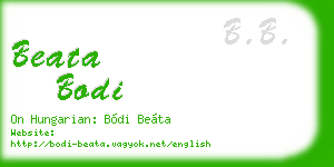 beata bodi business card