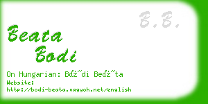 beata bodi business card